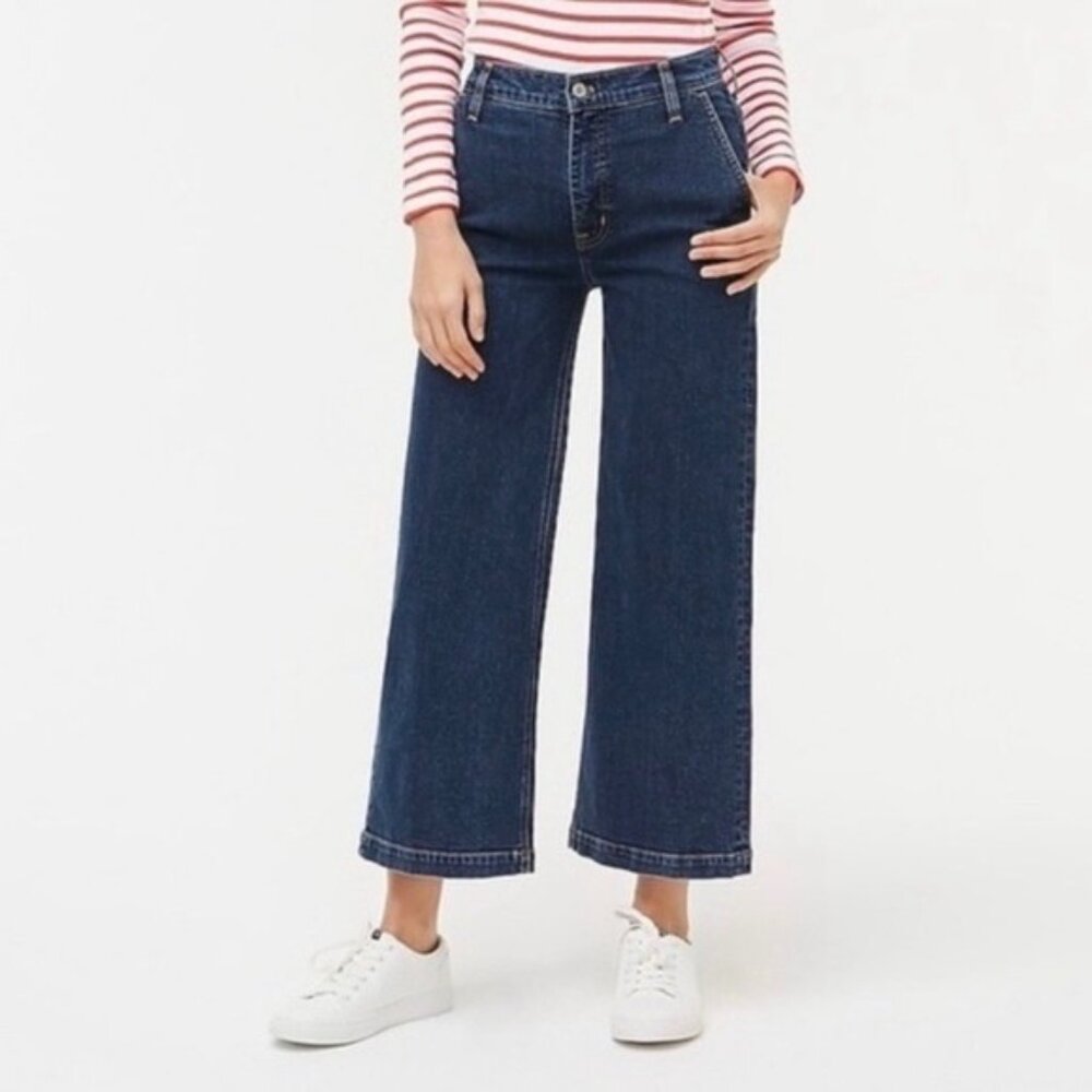 J. Crew Dark Blue Wide Leg Denim Jeans